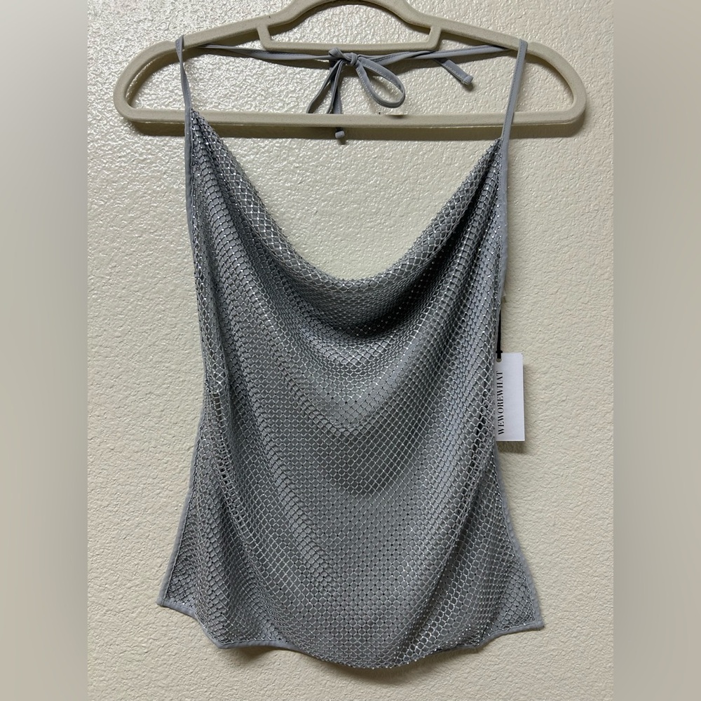 NWT We Wore What Crystal Cowl Neck Top